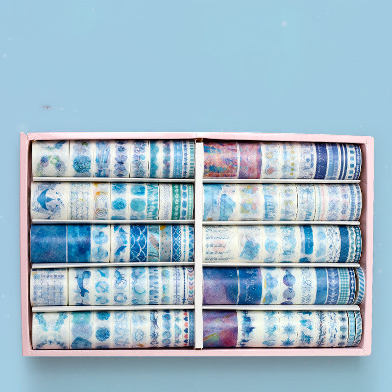 100 rouleaux de ruban de compte de main personnages antiques et ruban de papier couleur mignon sel main Acco