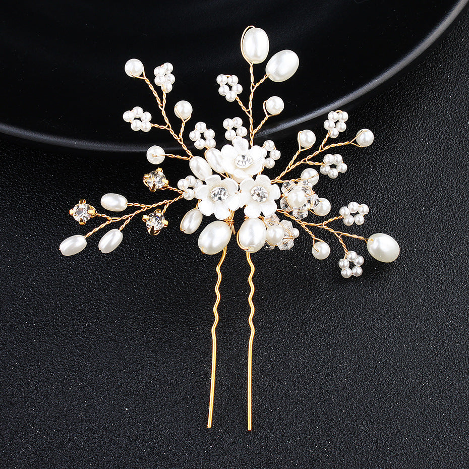Bijoux de mariage simple épouse coiffure Pearl Strass épingle à cheveux Bijoux de mariage Accès
