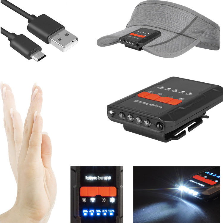 Capteur de charge USB Light Infrared Cap Cap d'urgence Clip Light Night Fishing