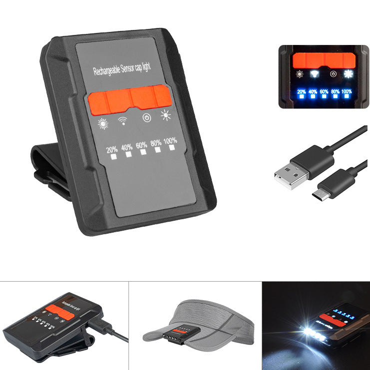 Capteur de charge USB Light Infrared Cap Cap d'urgence Clip Light Night Fishing