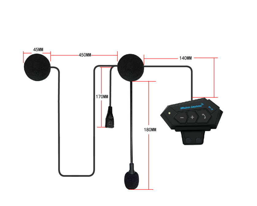 Casque de moto Bluetooth casque sans fil intégré tout-en-un