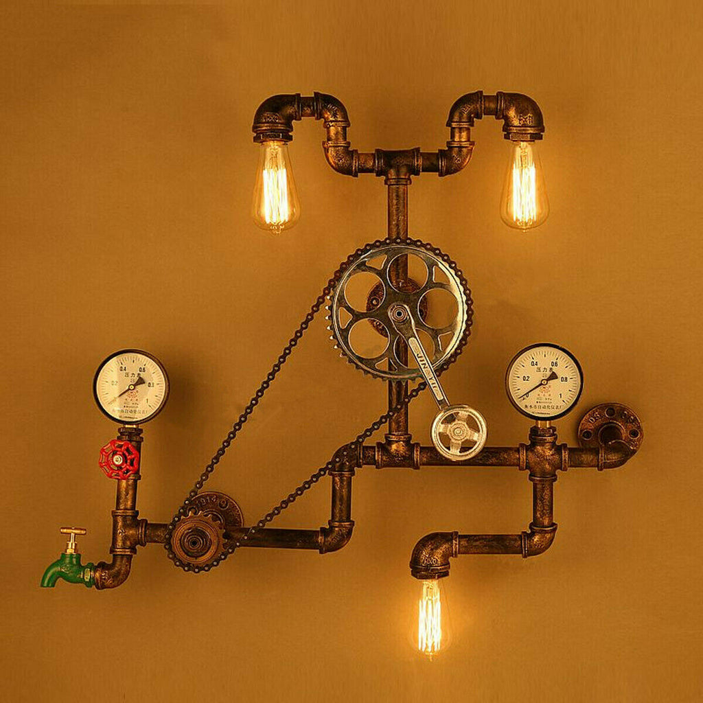 Steampunk 3 4Red Switch Tee en cuivre gris avec fil rétro industriel