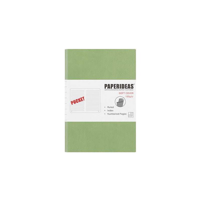 Carnet en cuir souple aA6 Journal Portable Petit Carnet Portable avec Numéro de page vierge Poc