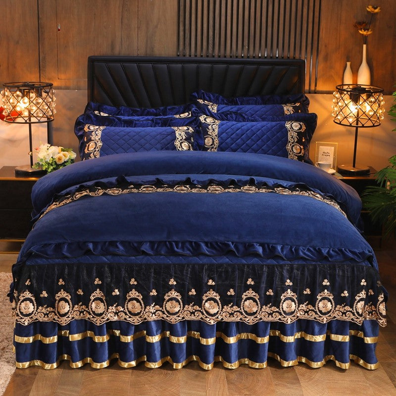 Dentelle Litjupe Vêtements de lit Matelas Couverture Couverture de lit Oreillers Maison Textiles