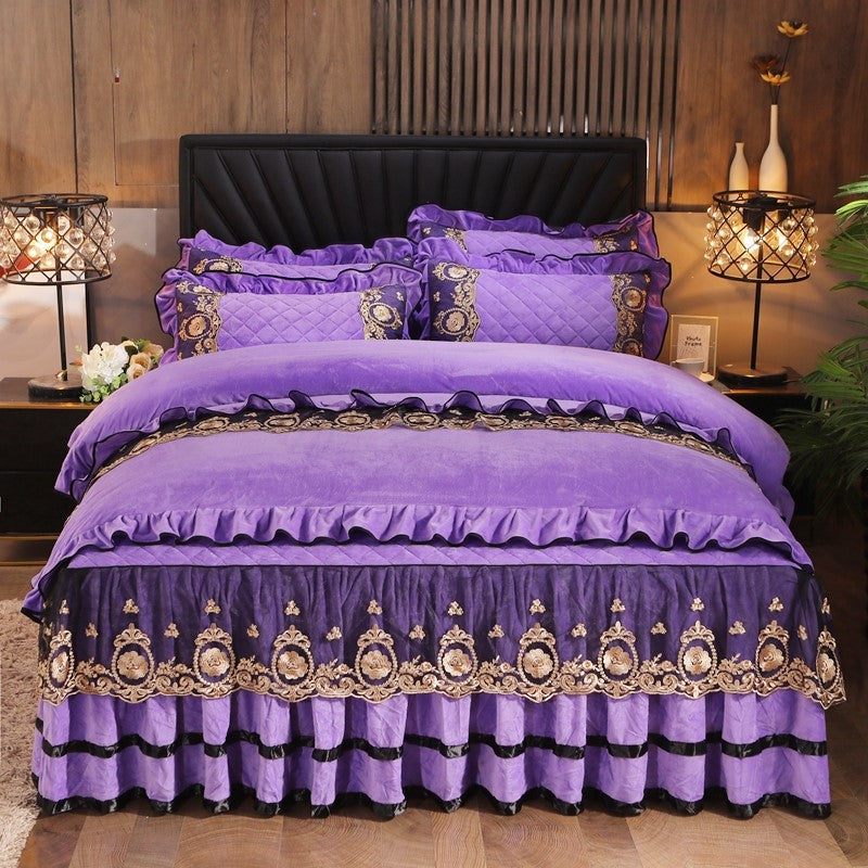 Dentelle Litjupe Vêtements de lit Matelas Couverture Couverture de lit Oreillers Maison Textiles