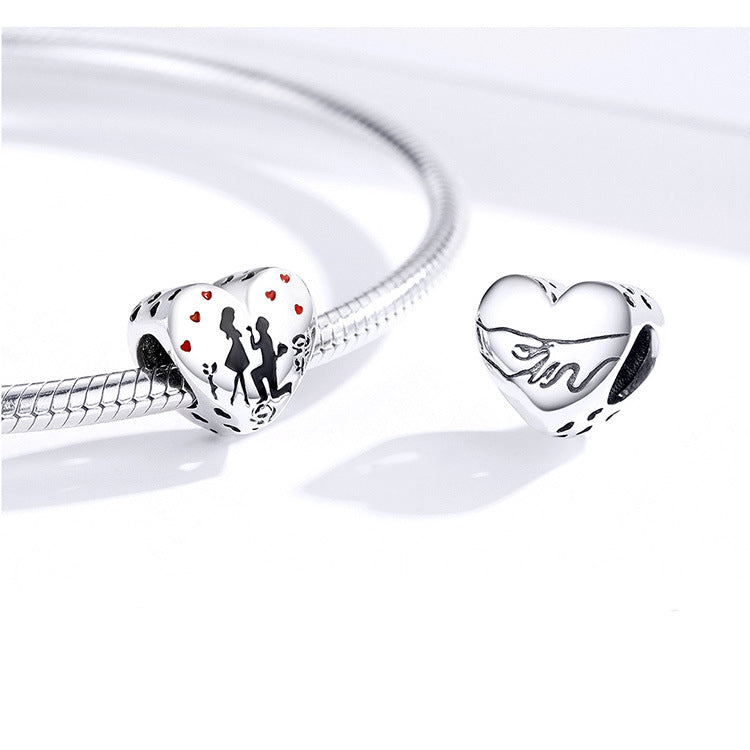 Argent Sterling S925 Creative romantique couple pendentif argent