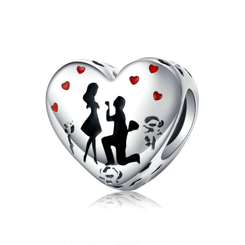 Argent Sterling S925 Creative romantique couple pendentif argent