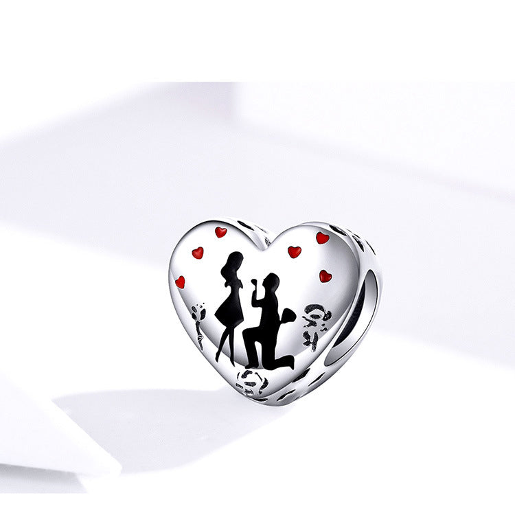 Argent Sterling S925 Creative romantique couple pendentif argent