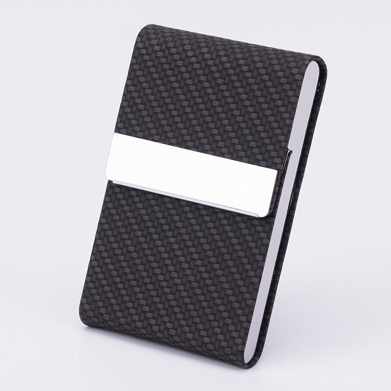 Mode d'affaires Homme acier inoxydable épais boîtier de cigarette Anti-pression Sticker PU Bureau