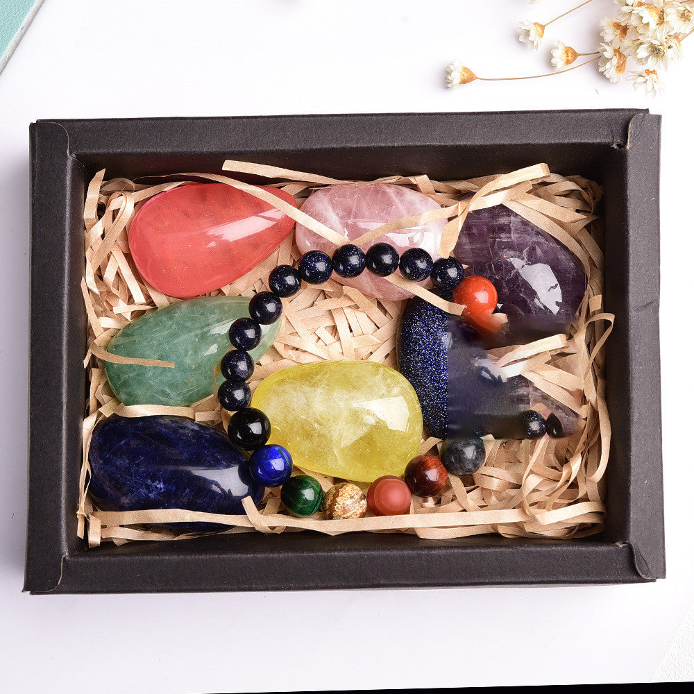 Bloc Améthyste Cristal naturel Hexagonal Prism Power Stone Exquise boîte cadeau Emballage