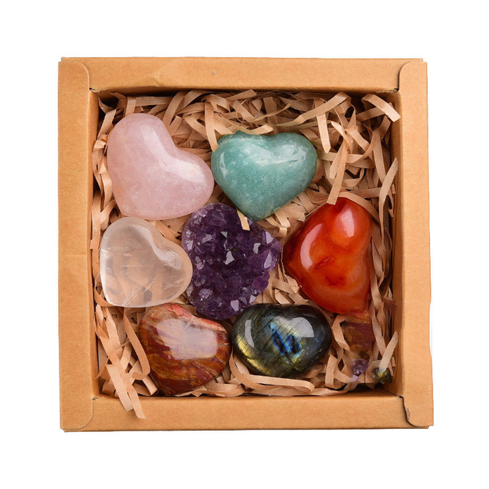 Bloc Améthyste Cristal naturel Hexagonal Prism Power Stone Exquise boîte cadeau Emballage