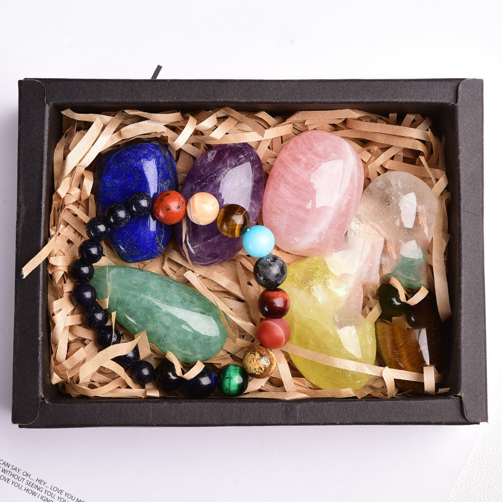 Bloc Améthyste Cristal naturel Hexagonal Prism Power Stone Exquise boîte cadeau Emballage