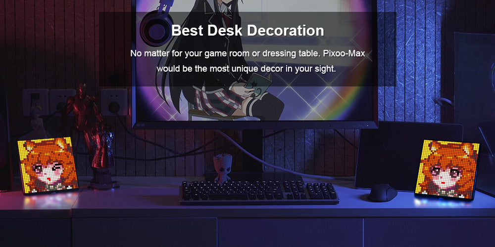 Pixel LED Light Pollution Écran Voiture Fenêtre Arrière Bureau Décoration Wall Photo Frame