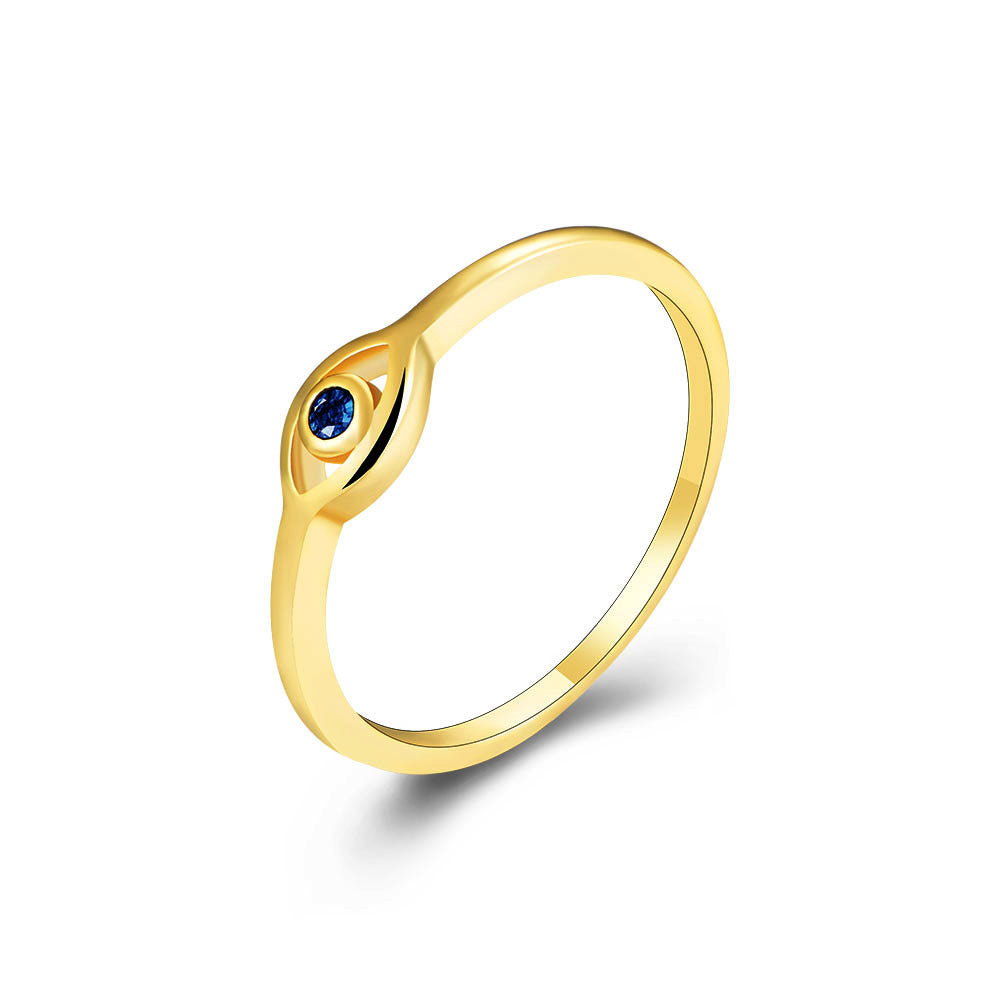 925 Argent Sterling 18K Or plaqué oeil mauvais Exquise bague pour femmes bagues Zircon