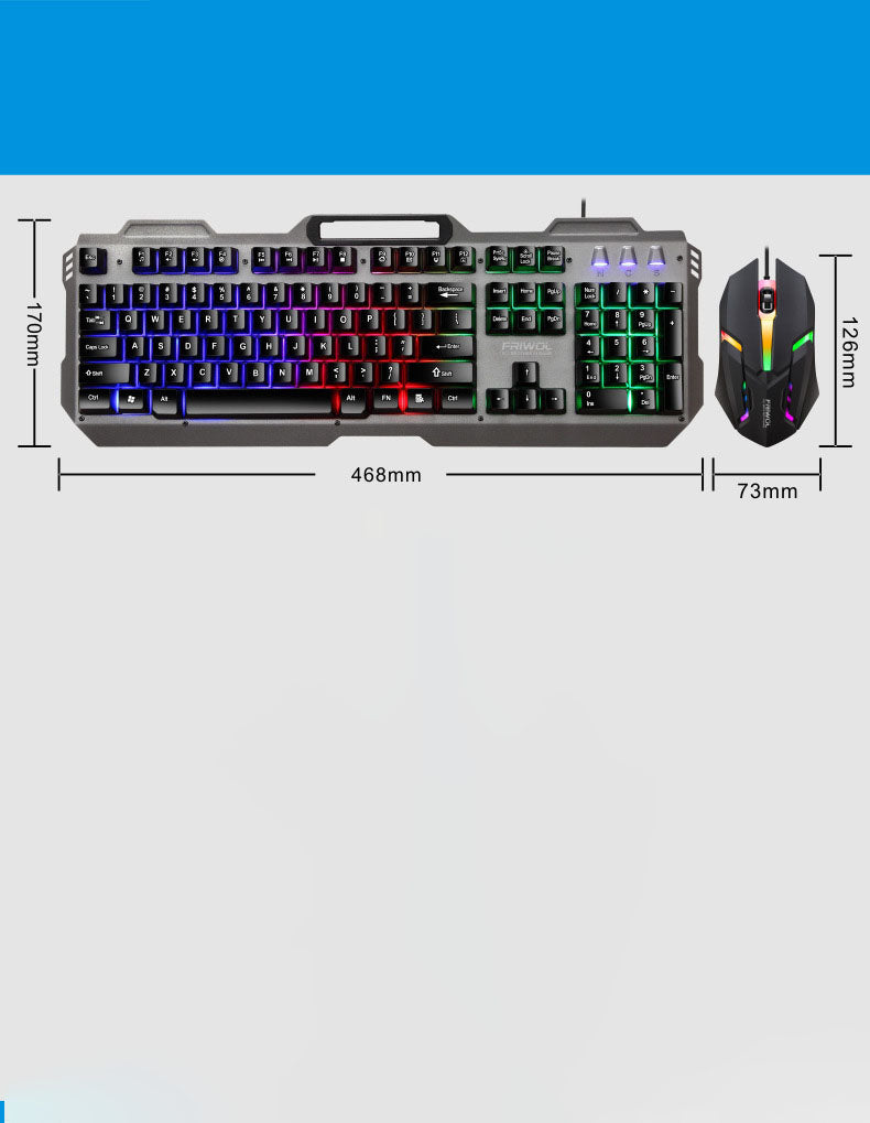 Amis Wolf KT600 Gaming clavier et jeu de souris Manipulateur Feel Bureau ordinateur métal Ga