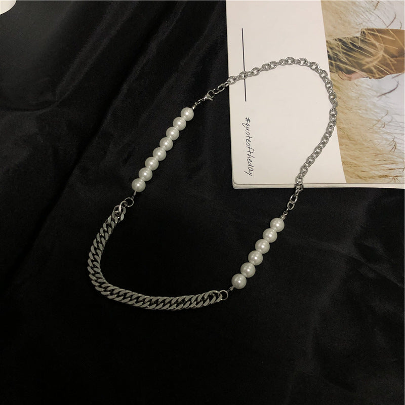 Titanium Chaîne en acier pointant collier de perles Cool Hip Hop