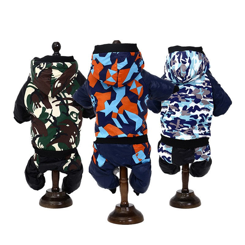Vêtements pour animaux de compagnie Camouflage d'hiver d'automne Vêtements pour animaux de compagnie à capuchon