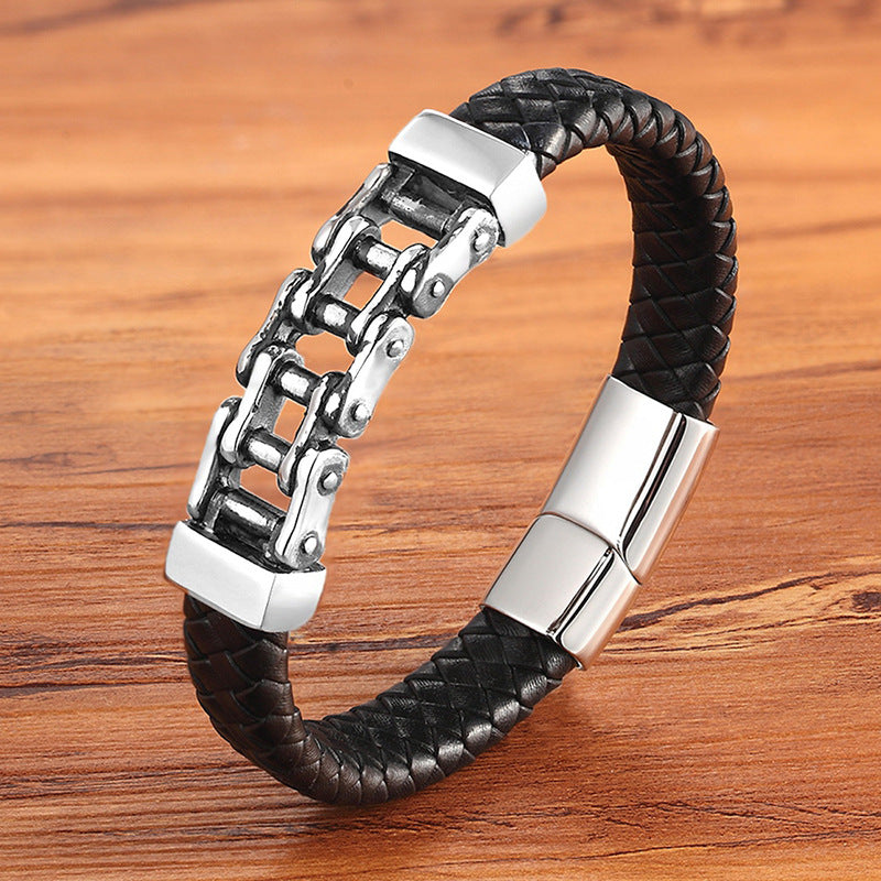 Bracelet tressé cuir