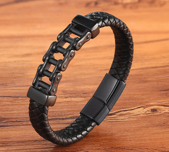 Bracelet tressé cuir