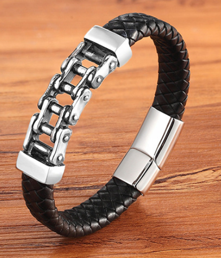 Bracelet tressé cuir
