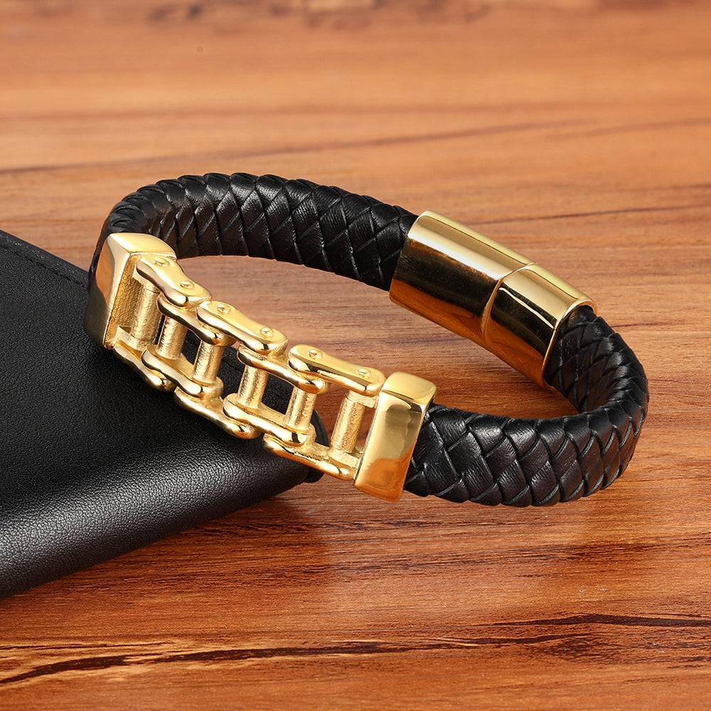 Bracelet tressé cuir