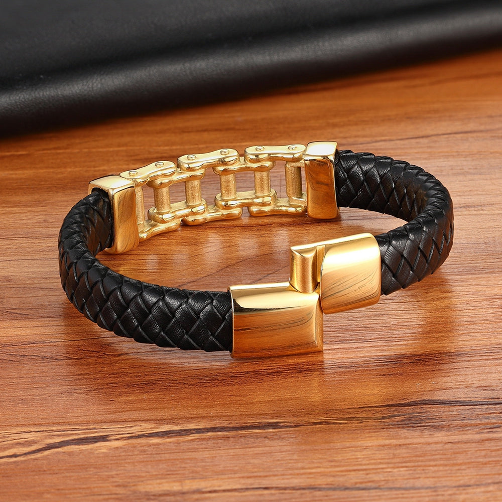 Bracelet tressé cuir