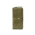 Rétro Zipper Long Wallet Pu Lady en cuir