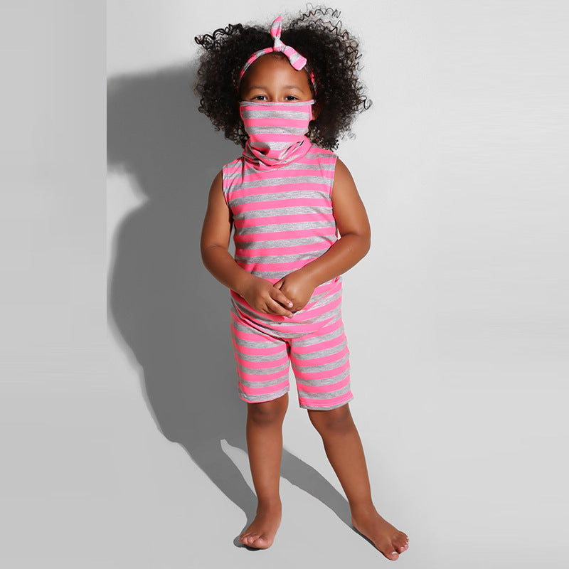 A192 Femme d'été Mode sans manches Imprimé Veste parent-enfant Suit Amazon Source Manufa