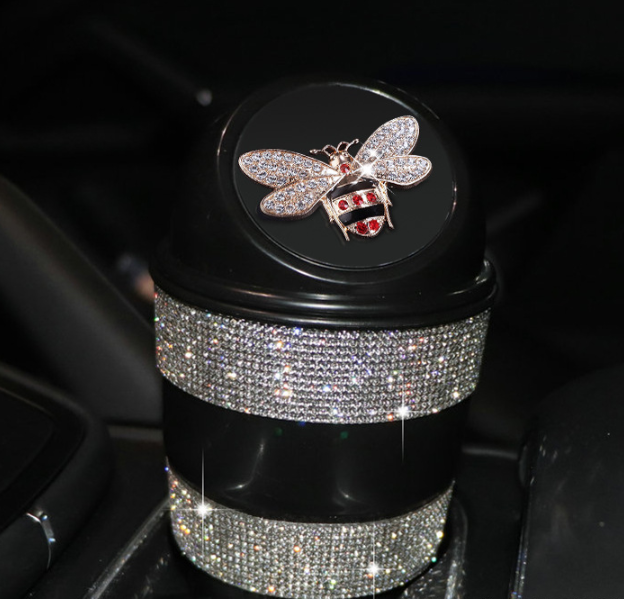 Corbeille de voiture Can Creative Swan Diamond Voiture de stockage multifonction Bucket de voiture porte à fente eau