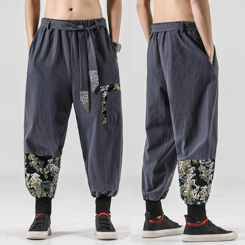Style national 200 Jin Linge Legged Knickerbockers Chine homme mode Tang pantalons occasionnels L