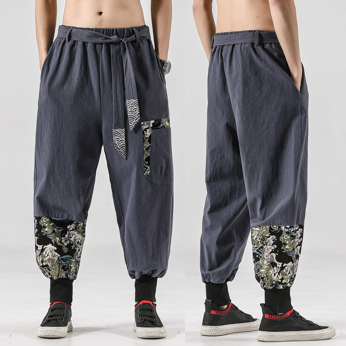 Style national 200 Jin Linge Legged Knickerbockers Chine homme mode Tang pantalons occasionnels L