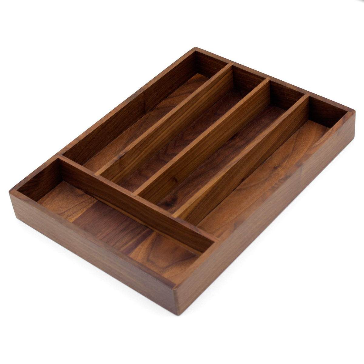 Boîte de stockage des couverts de l'Ouest de la noix noire
