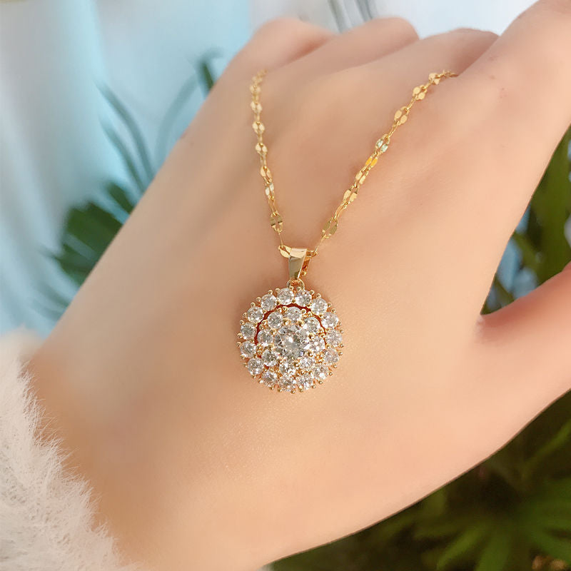 Pendentif diamant Clavicule courte chaîne Net Célébrité Mode