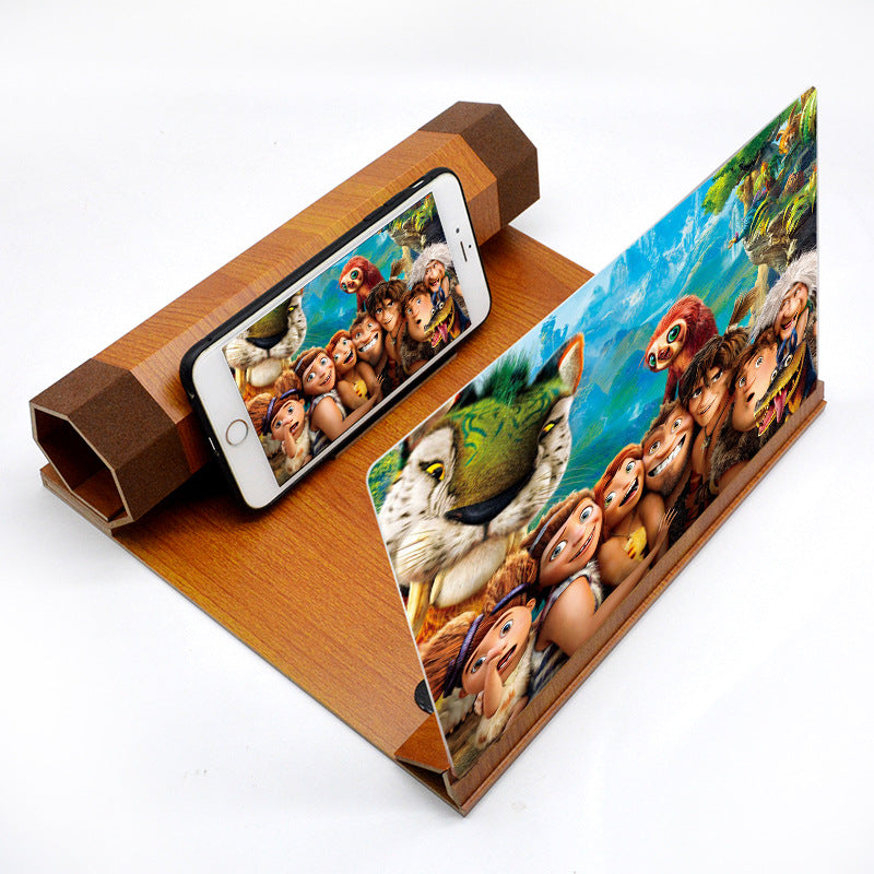 Amplificateur de volume de téléphone mobile Wood Grain 3D Amplificateur d'écran de téléphone mobile HD