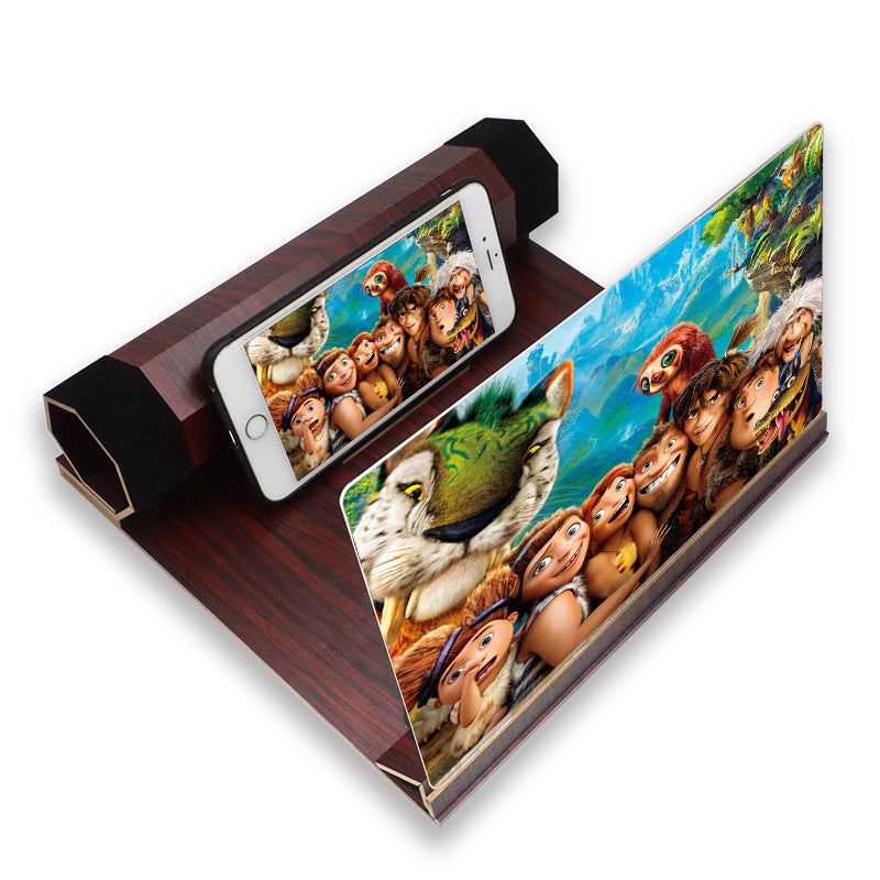 Amplificateur de volume de téléphone mobile Wood Grain 3D Amplificateur d'écran de téléphone mobile HD