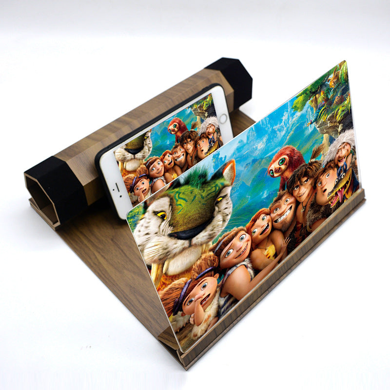 Amplificateur de volume de téléphone mobile Wood Grain 3D Amplificateur d'écran de téléphone mobile HD