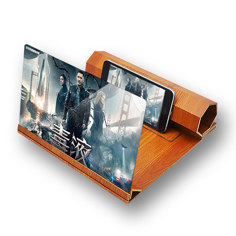 Amplificateur de volume de téléphone mobile Wood Grain 3D Amplificateur d'écran de téléphone mobile HD