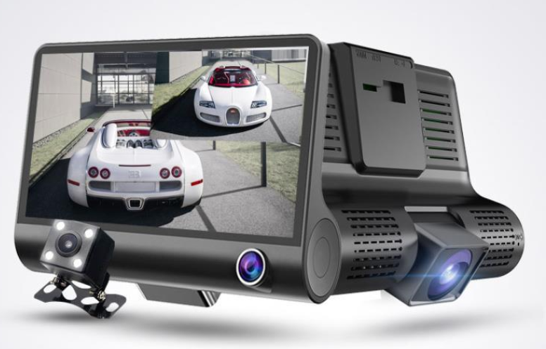 Voiture 360-Degree Panoramic Driving Recorder 4 pouces haute définition caché trois-Lens Trois-R