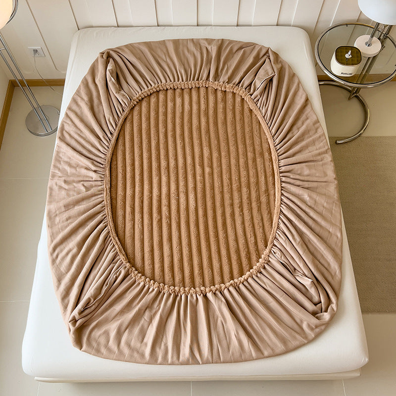 Autumn and Winter Imitation Dehaired Angora Fitted Sheet Thickened Student Dormitory Bed S