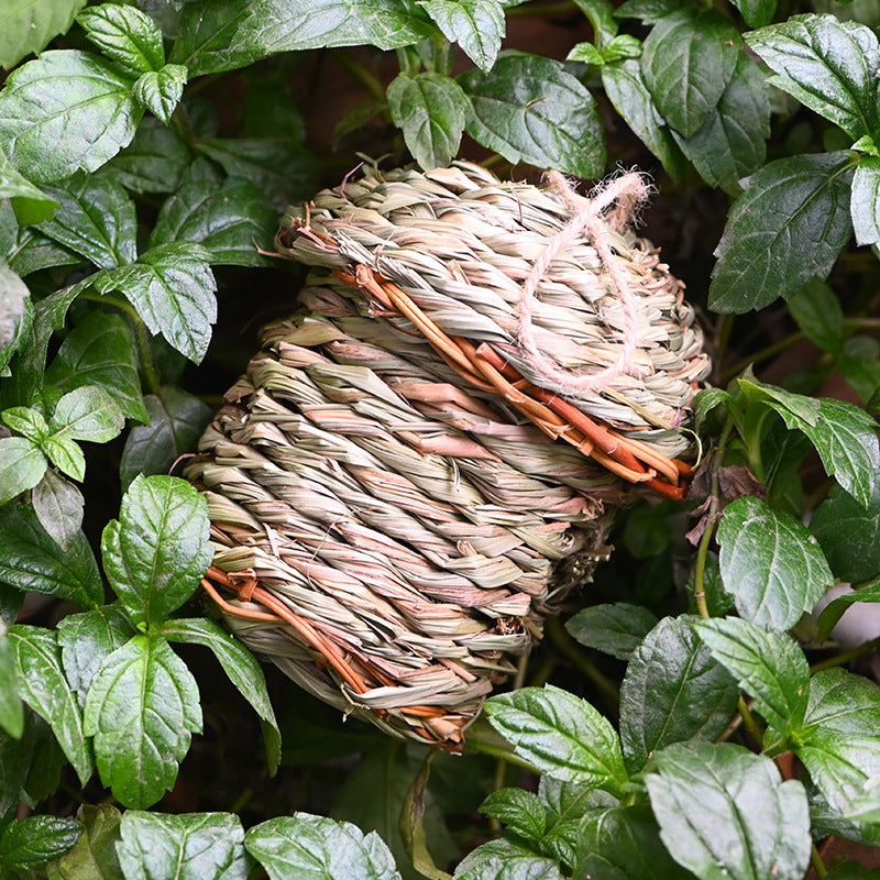 Creative Straw Birds Nest Hand-Woven Straw Bird Cage