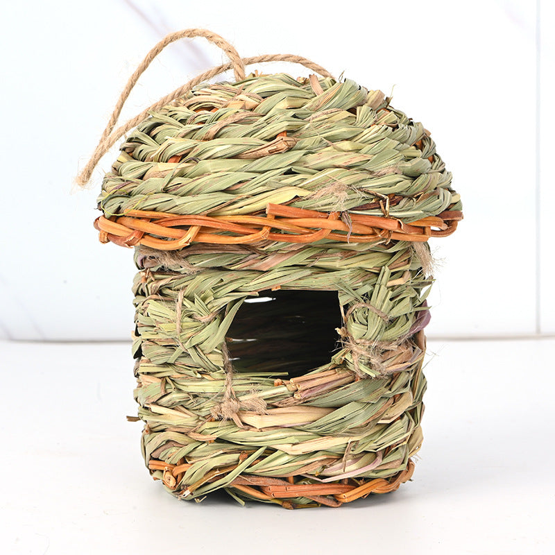 Creative Straw Birds Nest Hand-Woven Straw Bird Cage