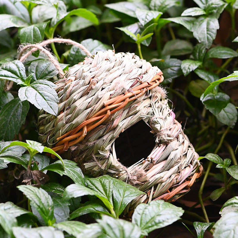 Creative Straw Birds Nest Hand-Woven Straw Bird Cage