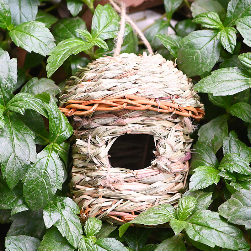 Creative Straw Birds Nest Hand-Woven Straw Bird Cage