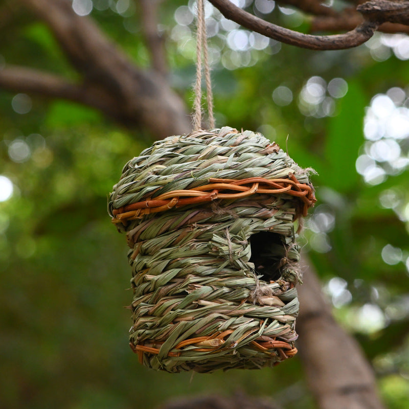 Creative Straw Birds Nest Hand-Woven Straw Bird Cage