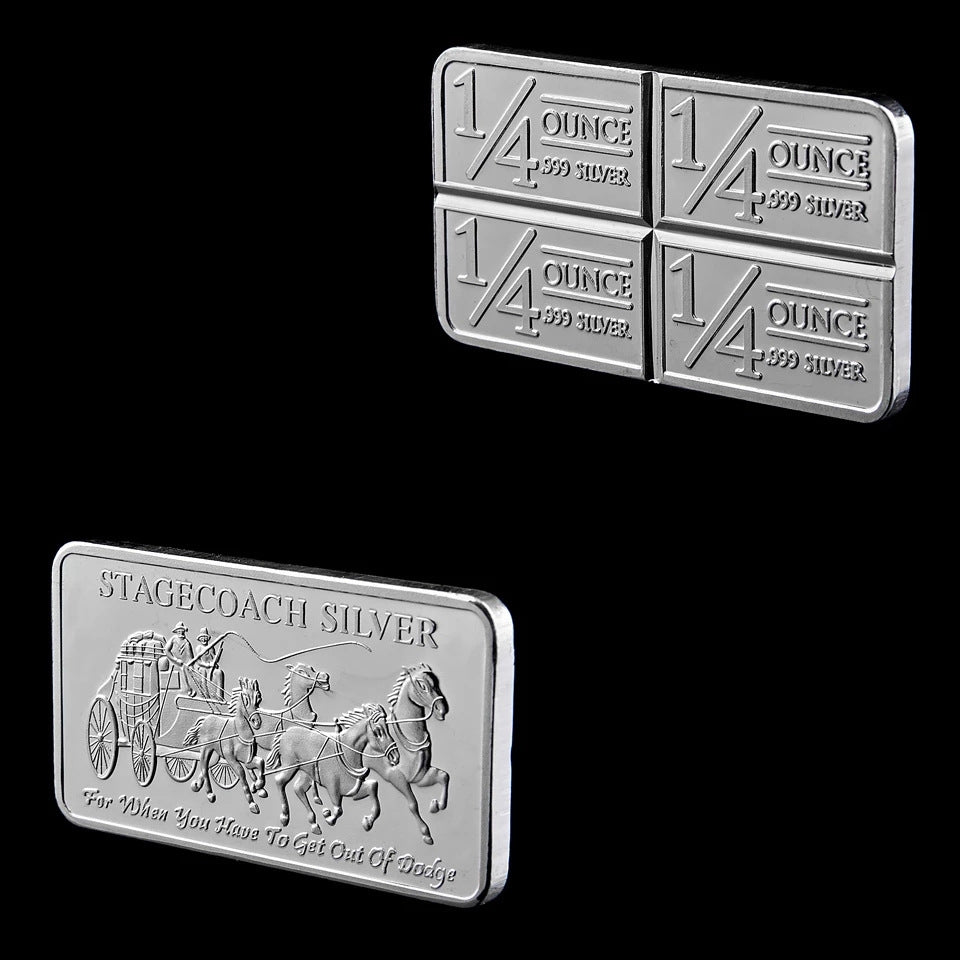 Région du Nord-Ouest Mint Territorial 999 Fine Stagecoach Ounce 999 Silver Divisible Bar