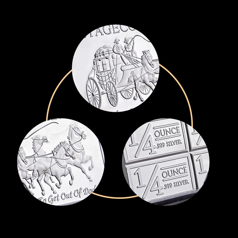 Région du Nord-Ouest Mint Territorial 999 Fine Stagecoach Ounce 999 Silver Divisible Bar