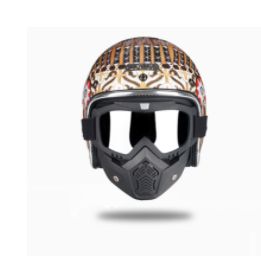Personnalité Pattern Demi Casque Rétro Casque Batterie Voiture électrique Casque Hommes et Femmes Dou