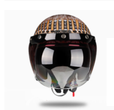 Personnalité Pattern Demi Casque Rétro Casque Batterie Voiture électrique Casque Hommes et Femmes Dou