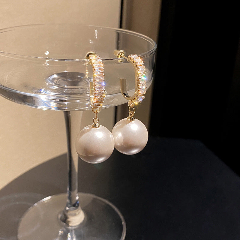 Mode Coréen Oversized White Pearl Drop