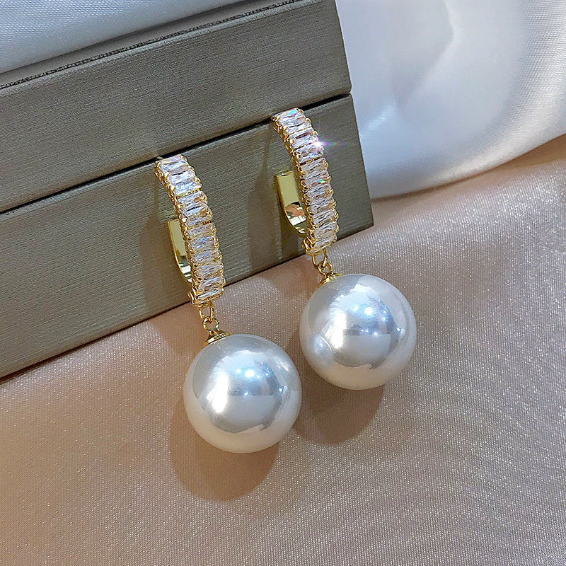 Mode Coréen Oversized White Pearl Drop